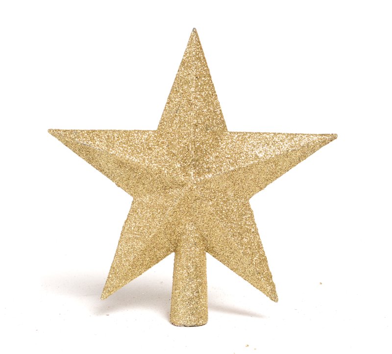 Shatterproof Christmas Tree Star With Glitter Light Gold 19cm