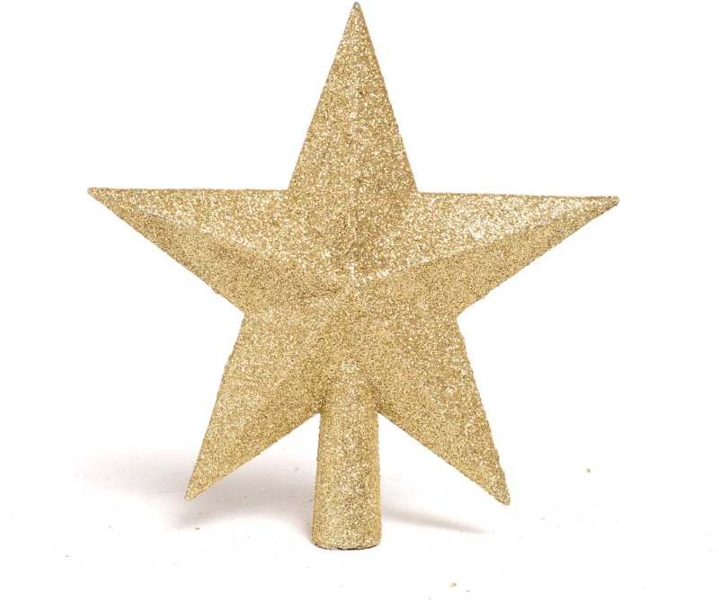 Shatterproof Christmas Tree Star With Glitter Oxblood 19cm (Multiple Colours)