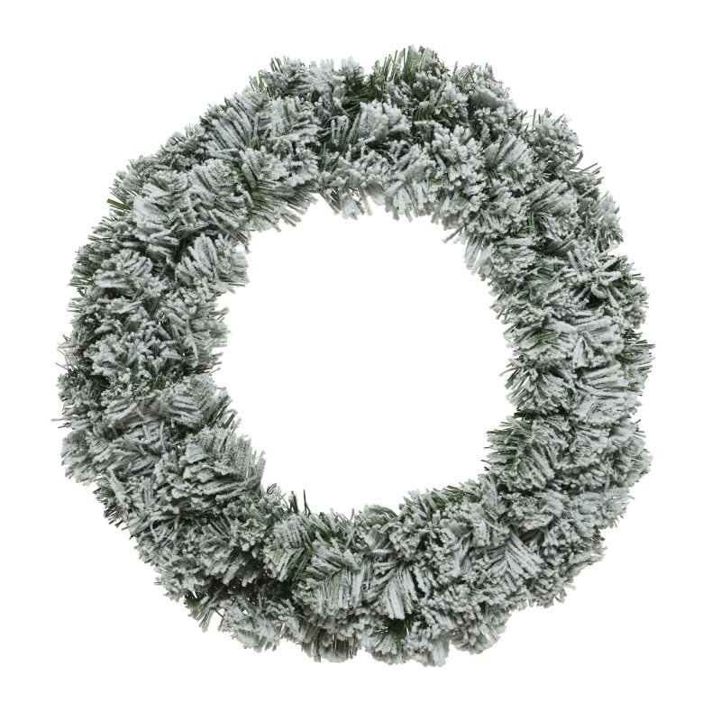 Snowy Imperial Wreath Green/White 120cm