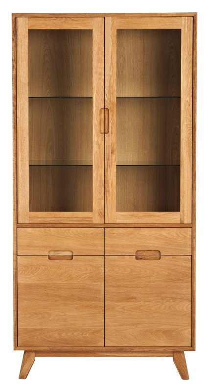 Bjorn Oak 2 Door Glass Display Cabinet