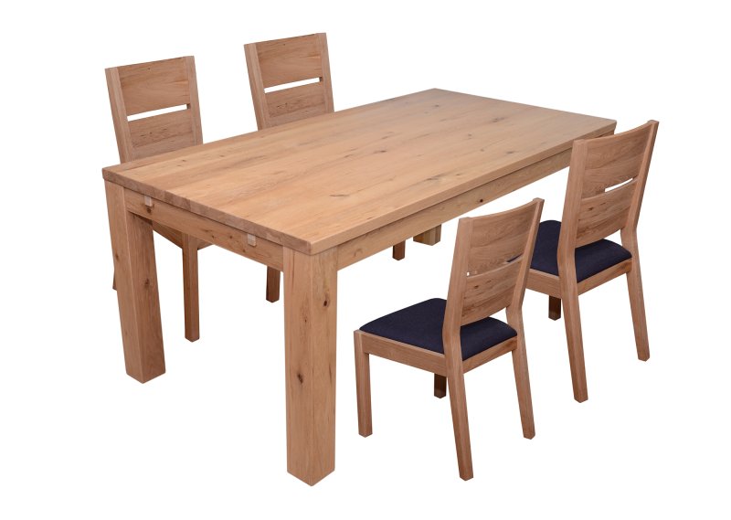 Castillo 4-6 Person Extending Dining Table + 4 Castillo Chairs