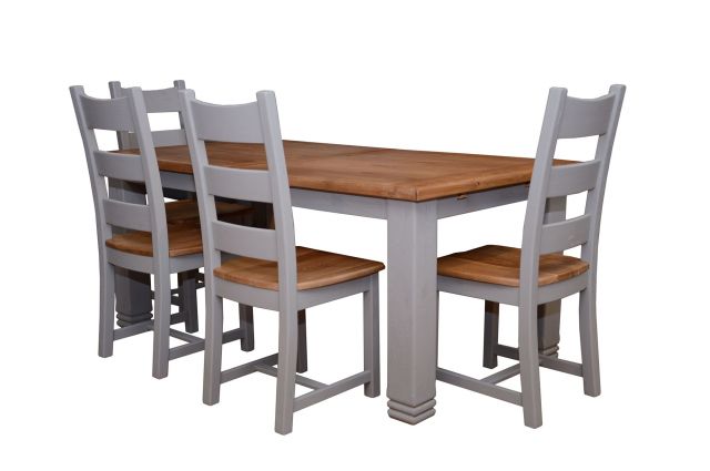 Person Extending Dining Table, Weathered Oak Dining Chairs
