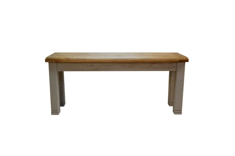 Aquitane Weathered Oak Dining Bench French Grey Small