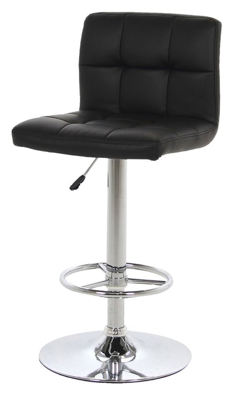 Hot Bar Stool Faux Leather Black