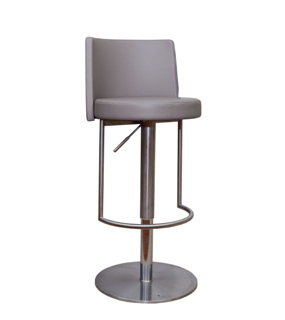 Monza High Bar Stool Faux Leather Taupe, Leather Look Bar Stools Ireland