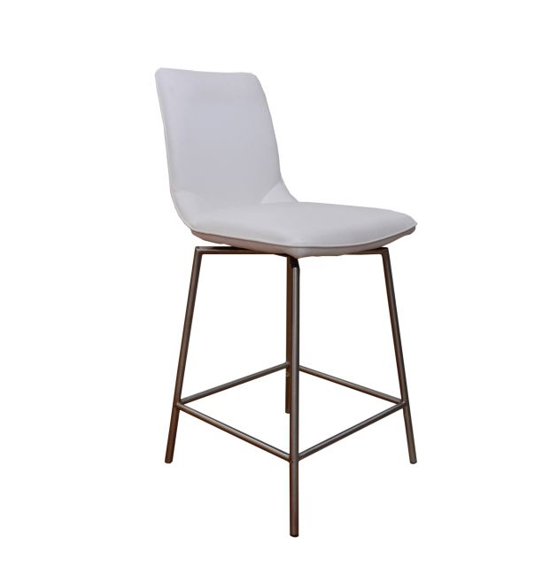 white faux leather swivel bar stools