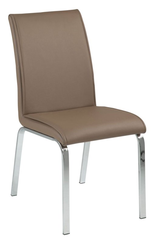 Leonora Cappuccino PU Leather Dining Chair