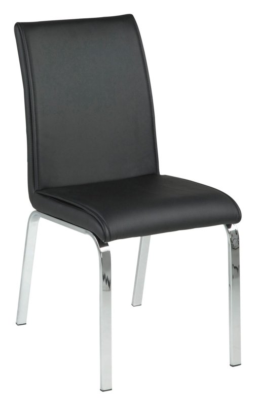Leonora Black PU Leather Dining Chair