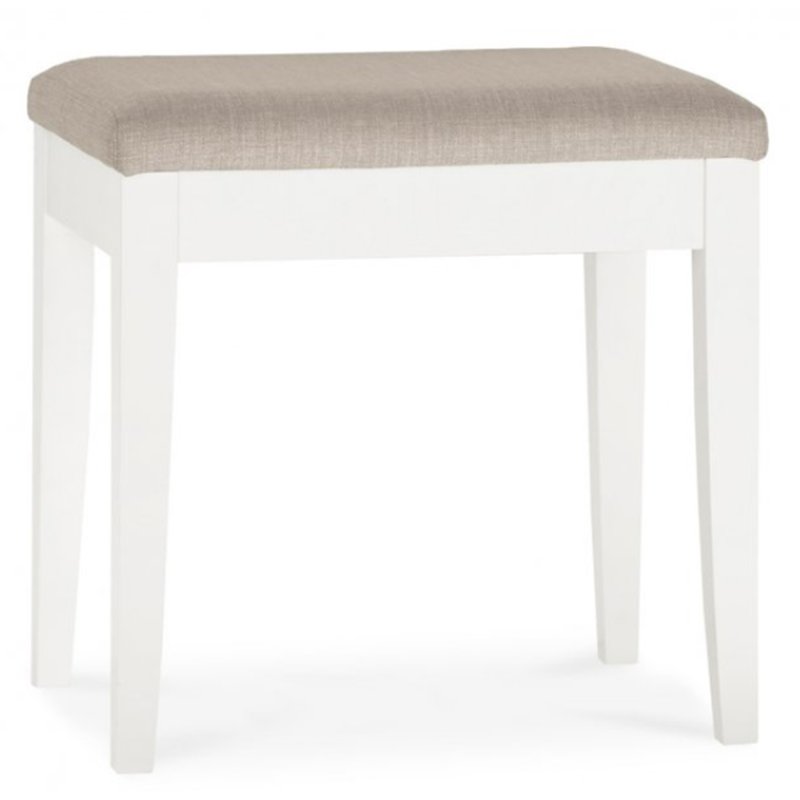 Julie Bedroom Stool With Fabric Seat Pad Painted Off-White