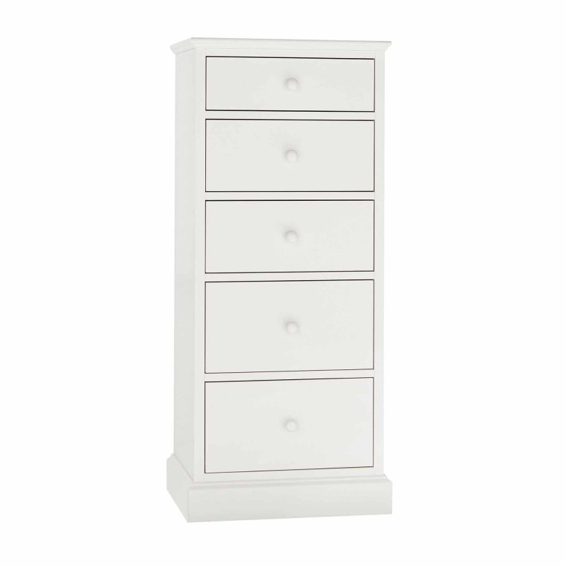 Julie 5 Drawer Tallboy White