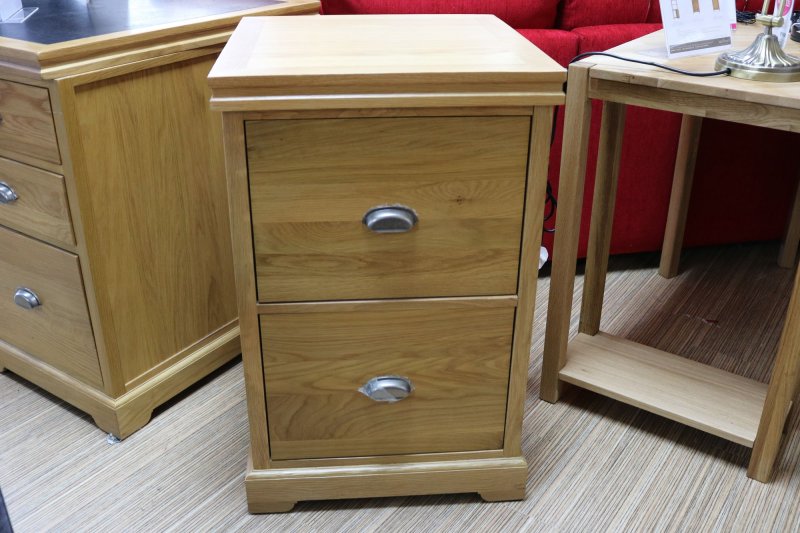 Prague Oak Office 2 Drawer Filing Cabinet
