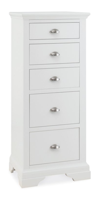 Lipari 5 Drawer Tallboy White 