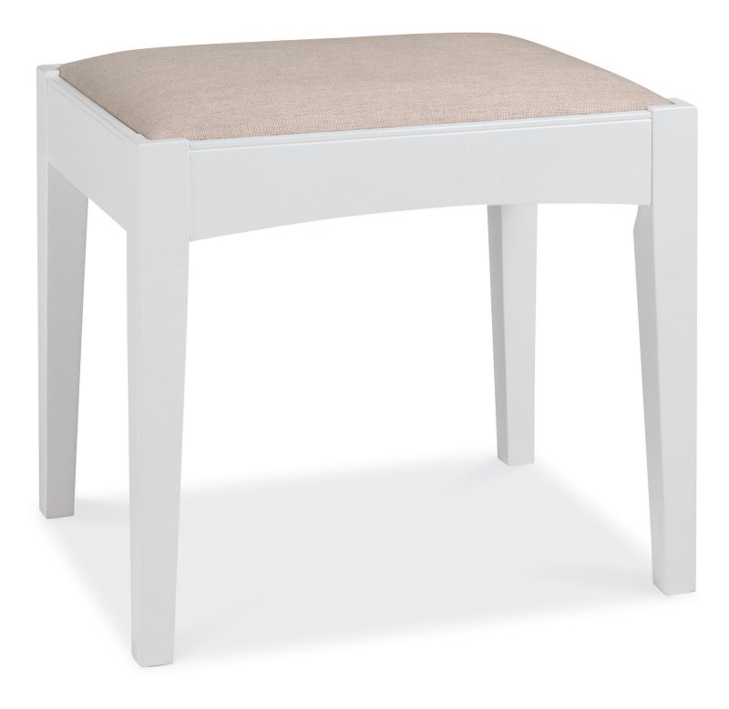 Lipari Bedroom Stool White With Upholstered Seat Pad