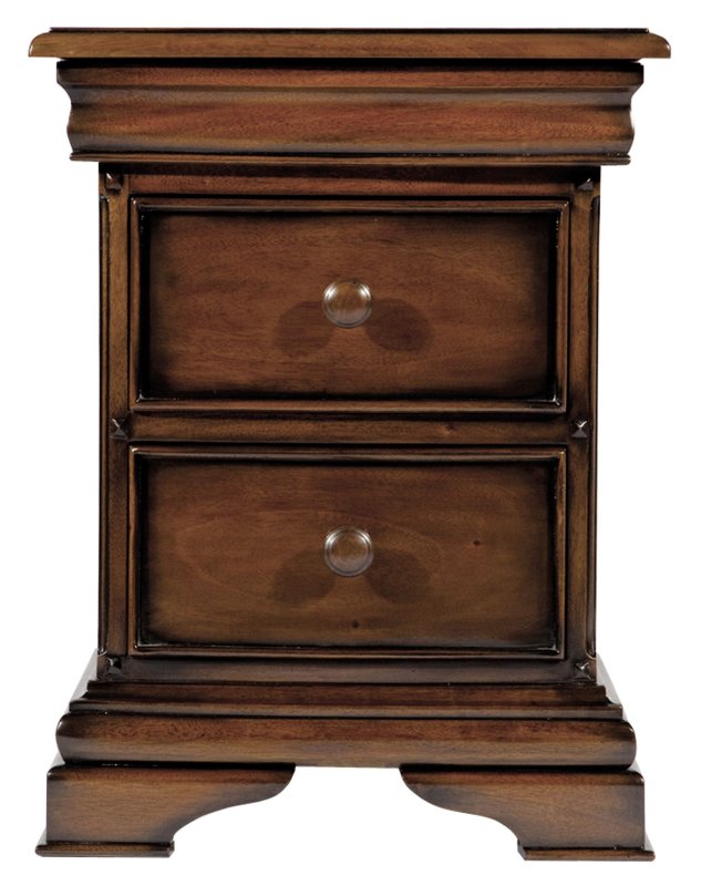 Normandie 3 Drawer Bedside Locker Mahogany