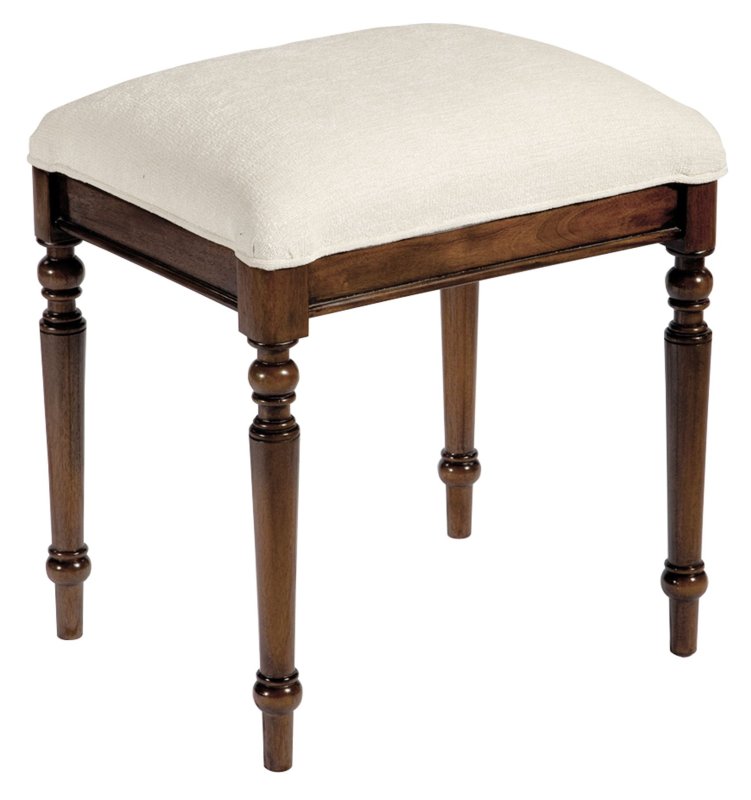 Normandie Bedroom Stool With Upholstered Seat Pad Beige