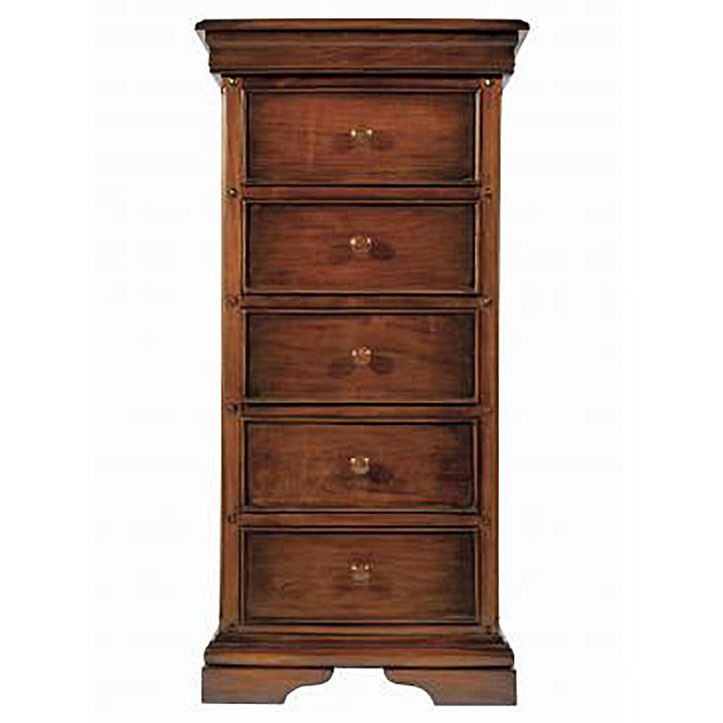 Normandie Narrow 6 Drawer Tallboy Mahogany 