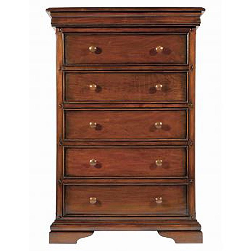 Normandie Wide 6 Drawer Tallboy Mahogany 