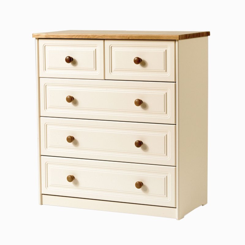 Benedict Zen Creme Oak Trim 3 + 2 Chest Of Drawers