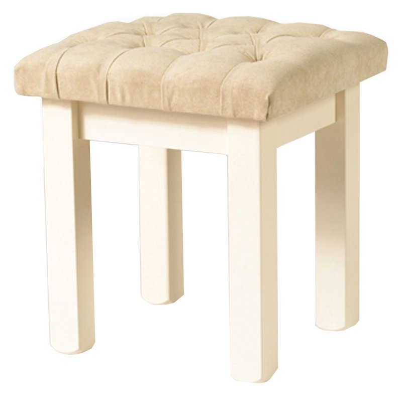 Benedict Zen Creme Oak Trim Bedroom Stool With Upholstered Seat Pad