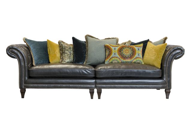 Alexander James Eden Grand 4 Seater Split Ter Back Sofa Saddle Alexander James Eden Grand 4 Seater Split Ter Back Sofa Saddle Peat Leather