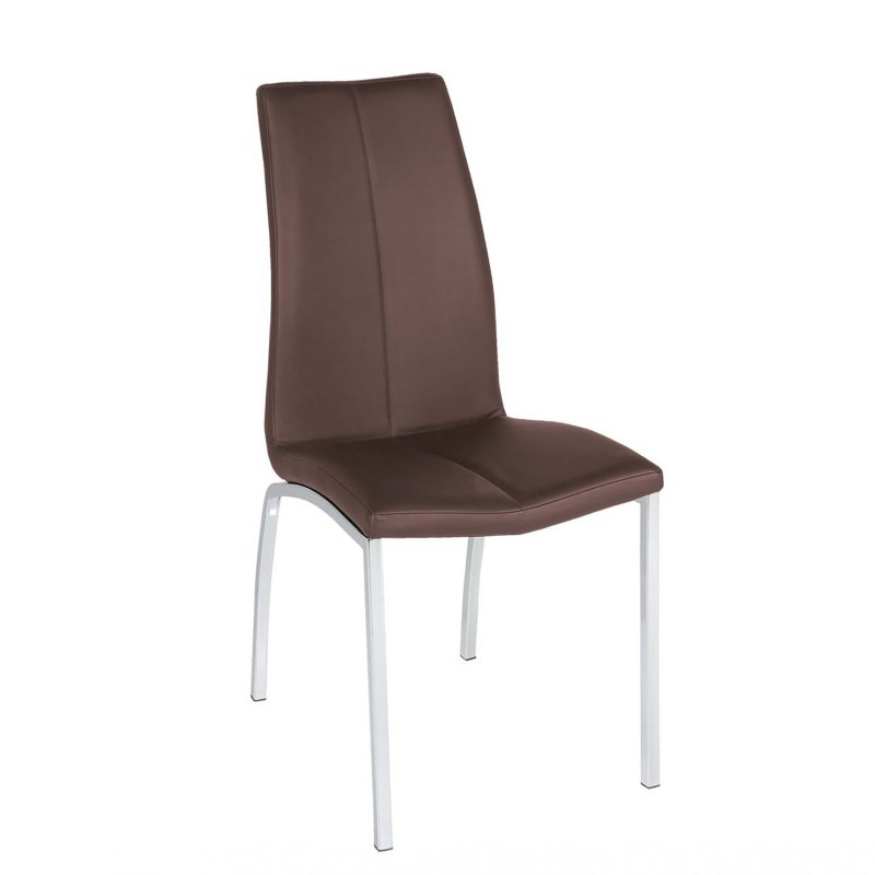 Asama Dining Chair Chocolate Faux Leather