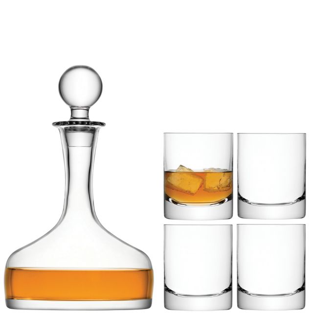 Lsa LSA Whiskey Decanter & 4 Glasses Set Glasses & Glassware Meubles