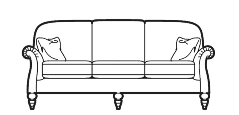 Parker Knoll Westbury 3 Seater Sofa Fabric B