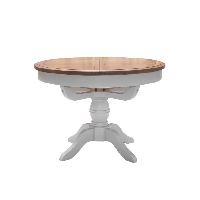 Seyces Light Grey Oak 4 6 Person Round Extending Dining Table Seyces Light Grey Oak 4 6 Person Round Extending Dining Table