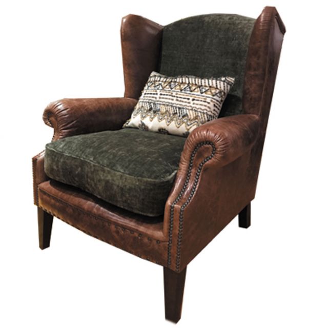 Constable Armchair Leather & Fabric 4