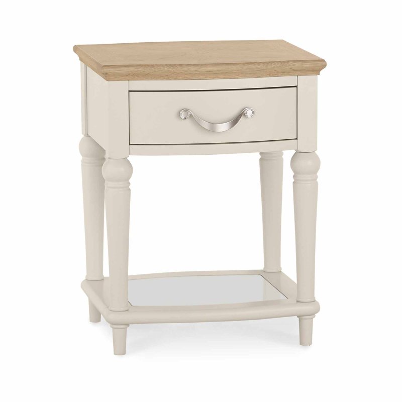 Freeport 1 Drawer Lamp Table Pale Oak & Antique White