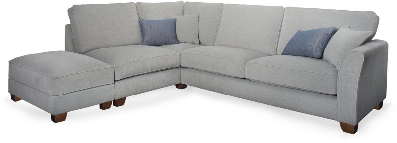 Moseley 1.5 Seater + 3 Seater Corner Sofa LHF With Storage Footstool Fabric C