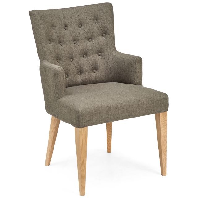 Burrswood Upholstered Carver Dining Chair Black Gold Fabric Dining