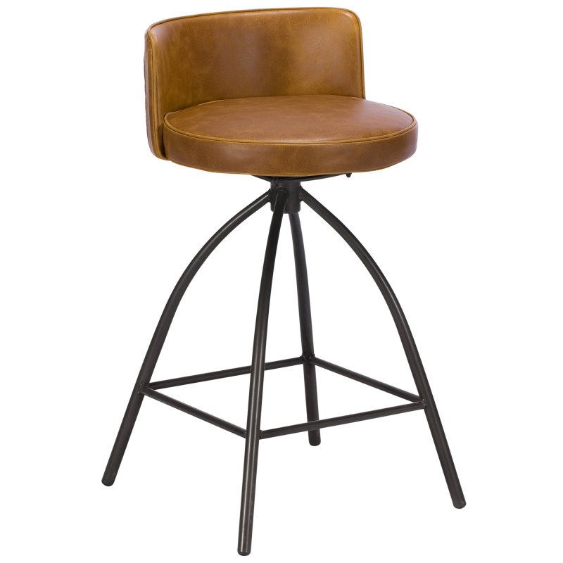 Dylan Bar Stool Faux Leather Tan