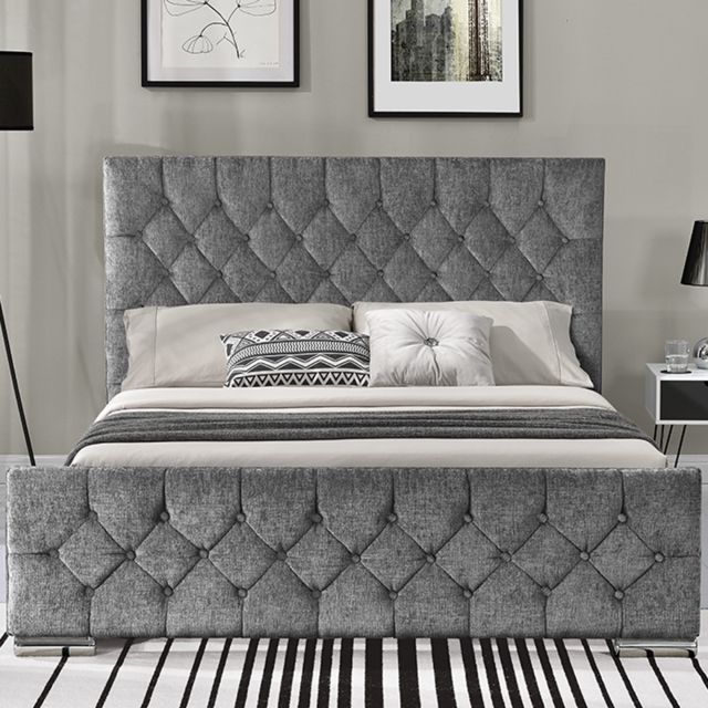 Alyssum Super King 180cm Fabric Bedstead Silver Bedsteads Bed Alyssum Super King 180cm Fabric Bedstead Silver Bedsteads Bed Frames Meubles