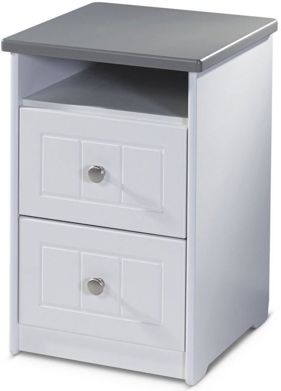 Zinnia 2 Drawer Bedside Locker White