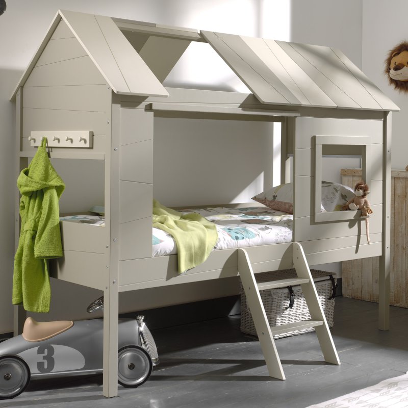 Vipack Charlotte Tree House/Hut Single (90cm) Bed Grey