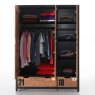 Vipack Alex 3 Door Wardrobe Pine & Black Open