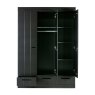 Connect 3 Door Drawer Cabinet Black Unassembled