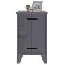 WOOOD Kluis 1 Door Bedside Locker Steel Grey