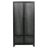 WOOOD VT Wonen 2 Door & 2 Drawers Gym Locker Wardrobe Black 