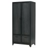 WOOOD VT Wonen 2 Door & 2 Drawers Gym Locker Wardrobe Black 