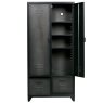 WOOOD VT Wonen 2 Door & 2 Drawers Gym Locker Wardrobe Black 