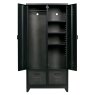 WOOOD VT Wonen 2 Door & 2 Drawers Gym Locker Wardrobe Black 