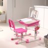 Vipack Comfortline Adjustable Study Desk With Light & Adjustable Chair Pink Life