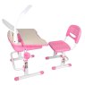 Vipack Comfortline Adjustable Study Desk With Light & Adjustable Chair Pink