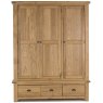 Brid Triple Wardrobe With 3 Drawers White Oak