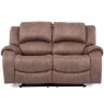 Pelmo Manual Reclining 2 Seater Sofa Suede Look Biscuit