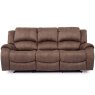 Pelmo Manual Reclining 3 Seater Sofa Suede Look Biscuit