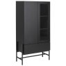 Stockholm Display Cabinet With Glass Black