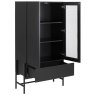 Stockholm Display Cabinet With Glass Black